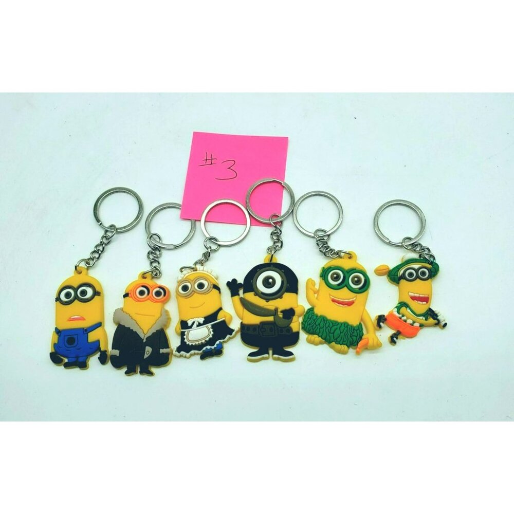 Lot of 6 Minion Keychains #3